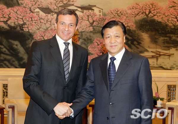 （北京）刘云山会见美国迪斯尼公司总裁艾格一行